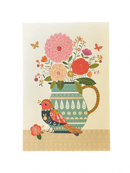 Bird and Flowers Card